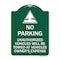 Signmission Unauthorized Vehicles Towed Owner Expense W/ Graphic Heavy-Gauge Alum, 24" L, 18" H, GW-1824-22775 A-DES-GW-1824-22775 - alternate 1